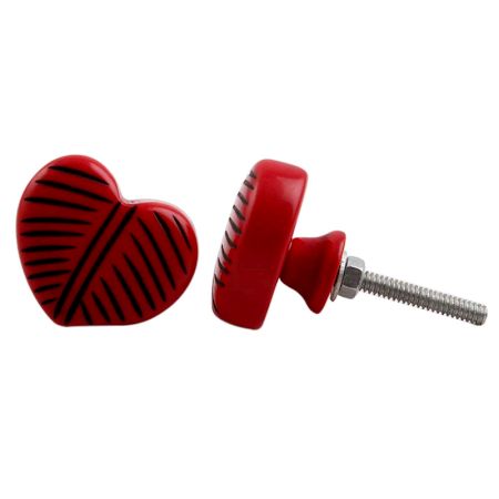 Red Heart Resin Dresser Knob